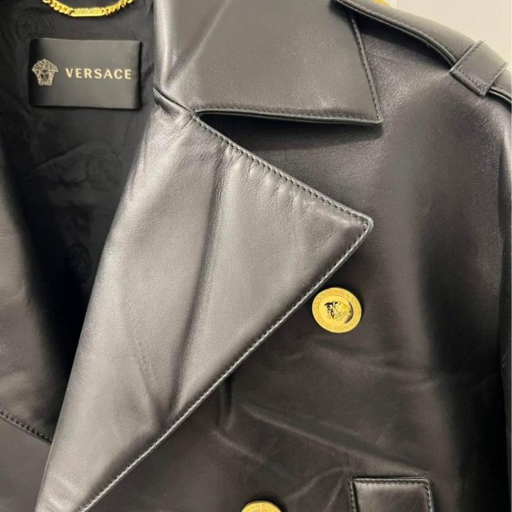 Versace Lambskin Leather Jacket EUR 44